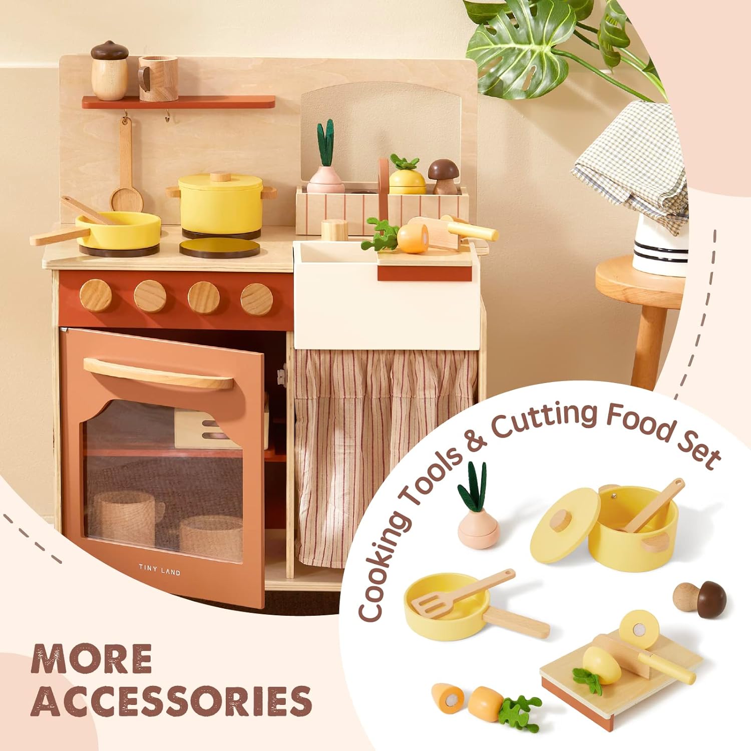 wk002 Toddler Kitchen with Cutting Food Set