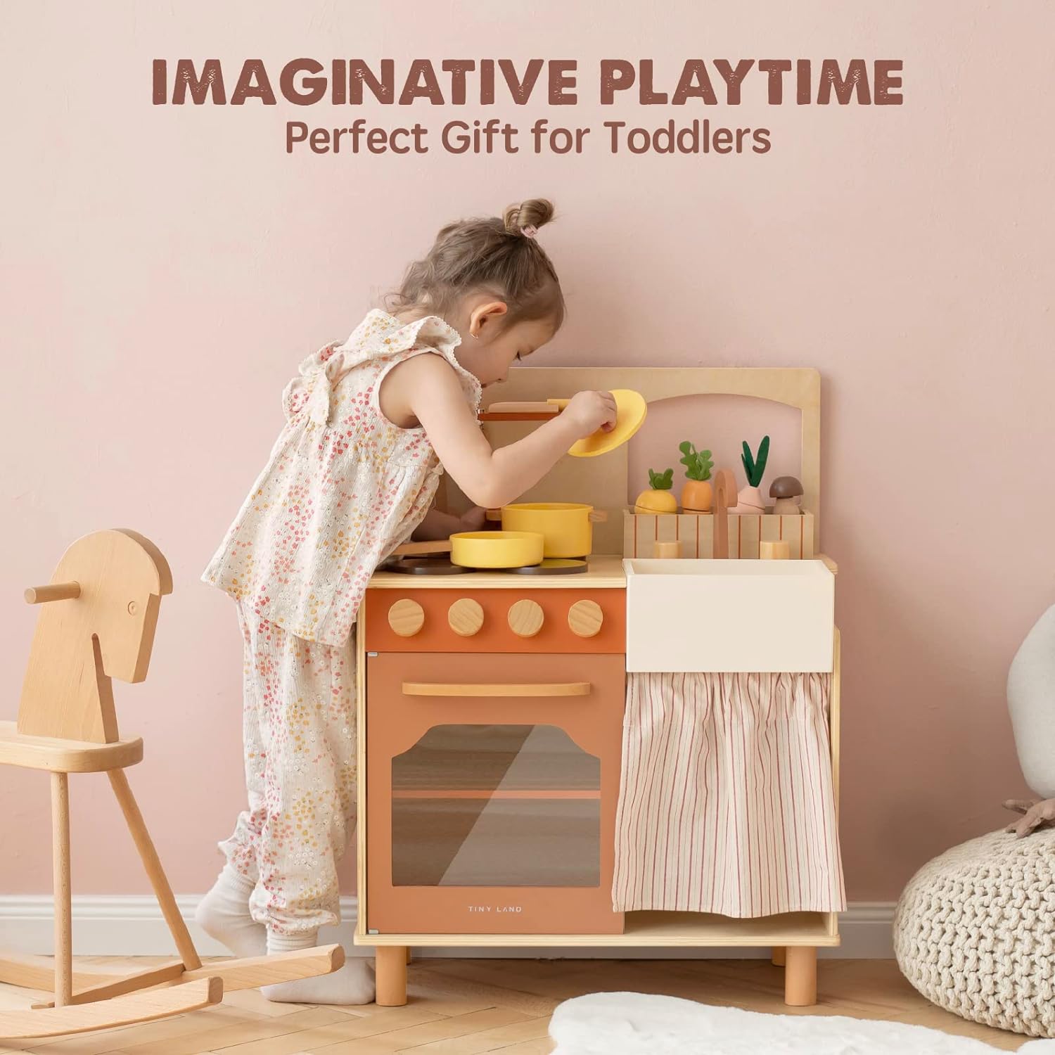 wk002 Toddler Kitchen with Cutting Food Set