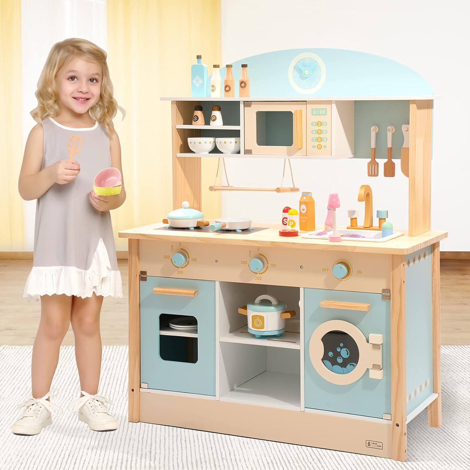 wk001 Wooden Play Kitchen Set