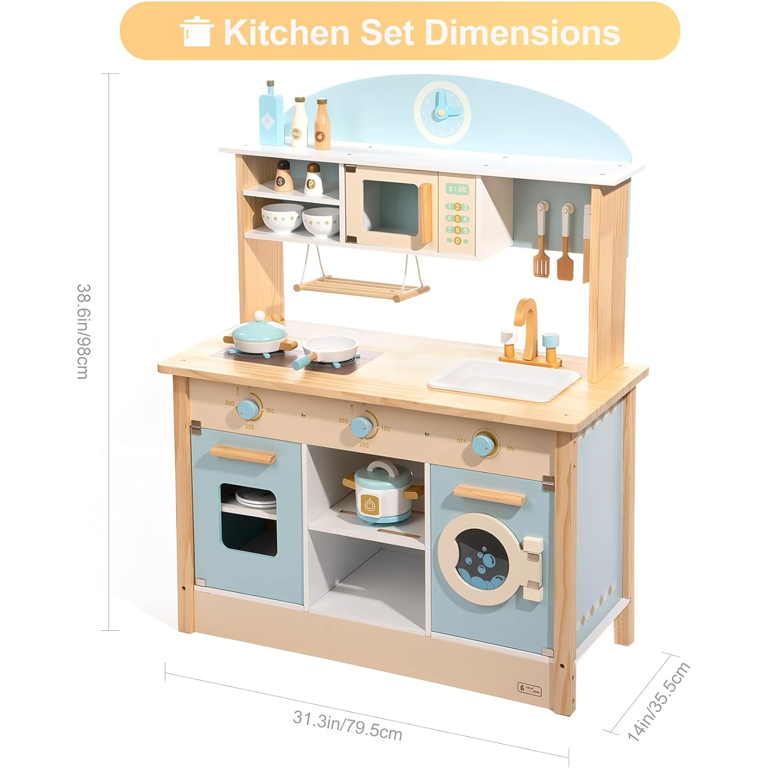 wk001 Wooden Play Kitchen Set
