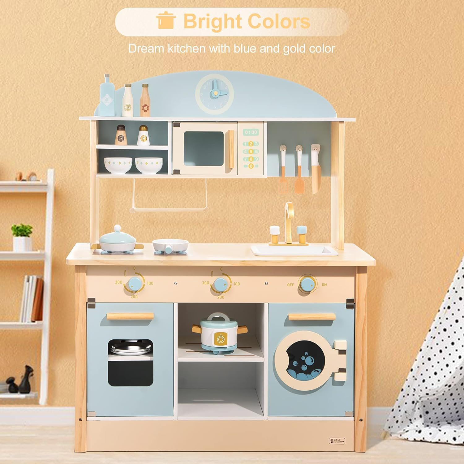 wk001 Wooden Play Kitchen Set