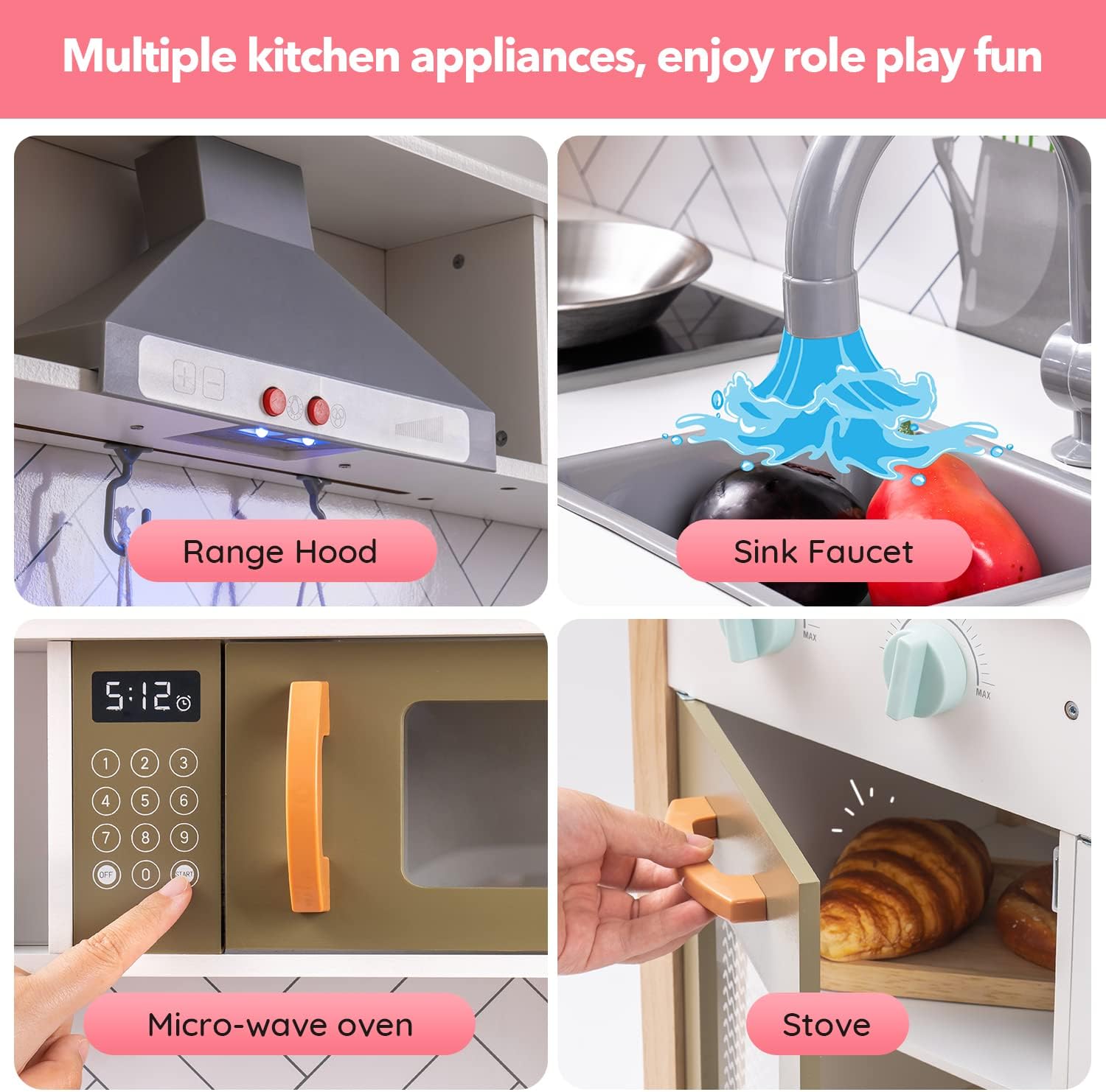 wk006 Wooden Play Kitchen for Kids