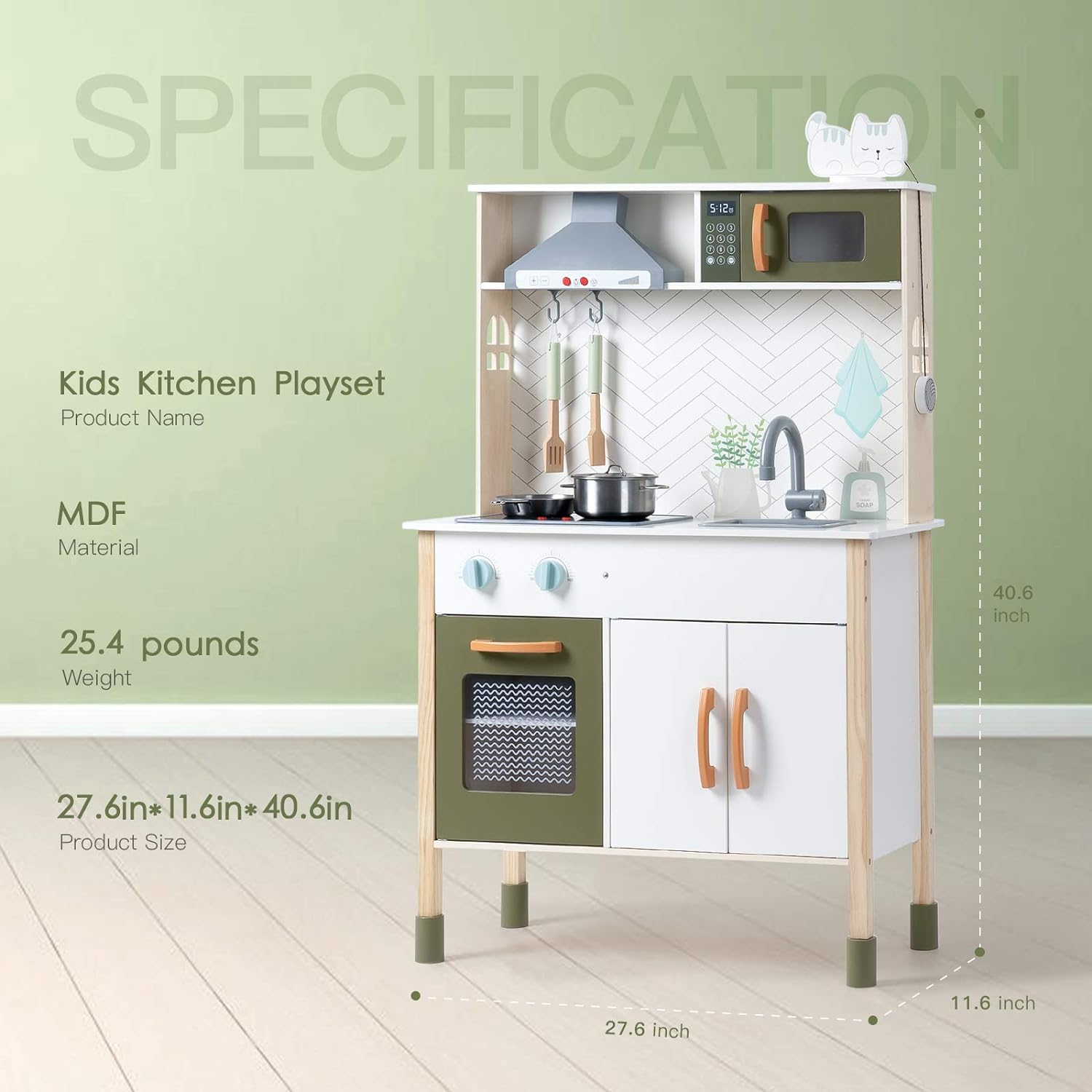 wk006 Wooden Play Kitchen for Kids