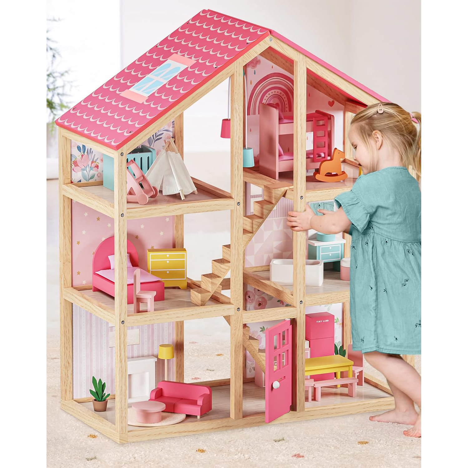 dh007 Wooden Dollhouse