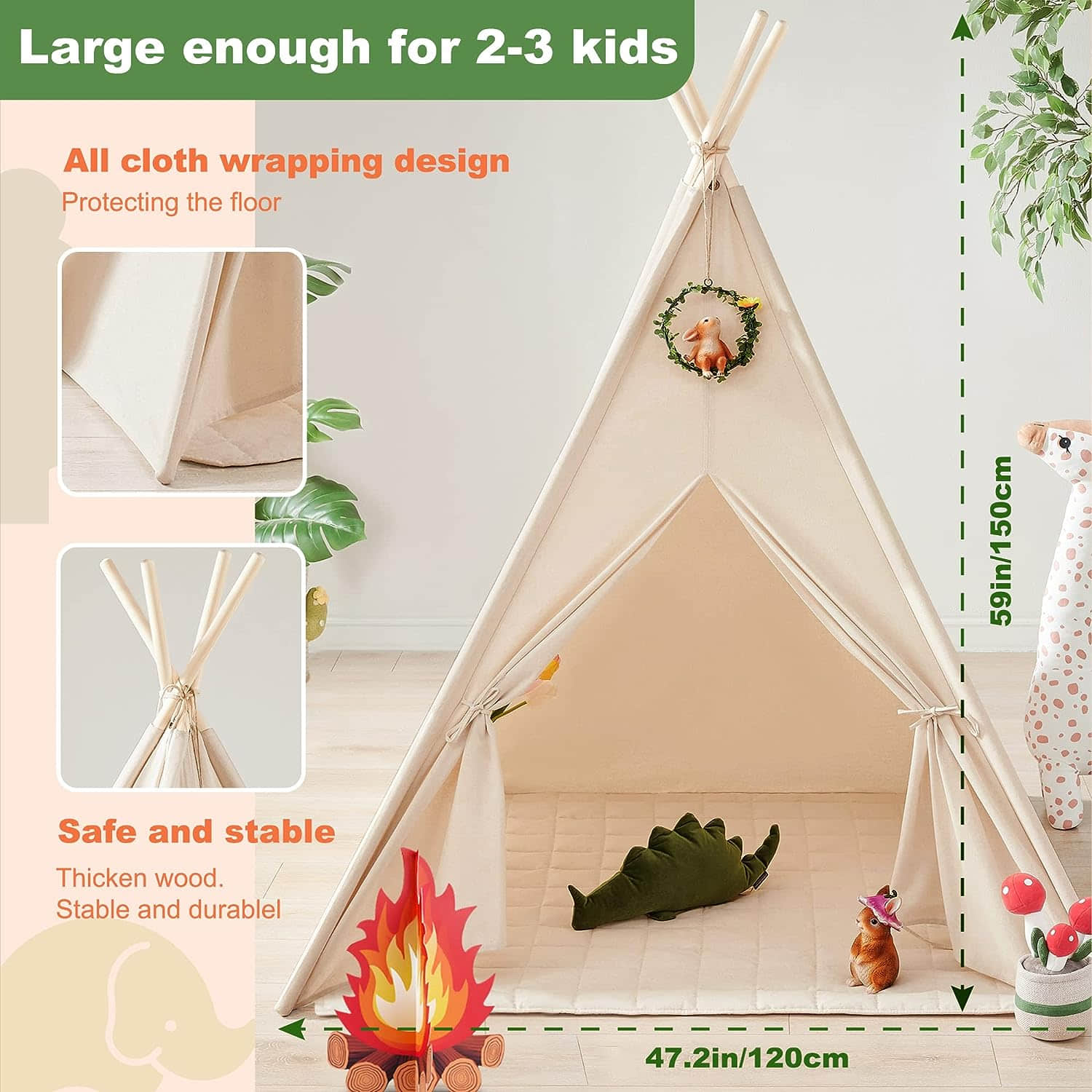 PR002  Kids Teepee Tent