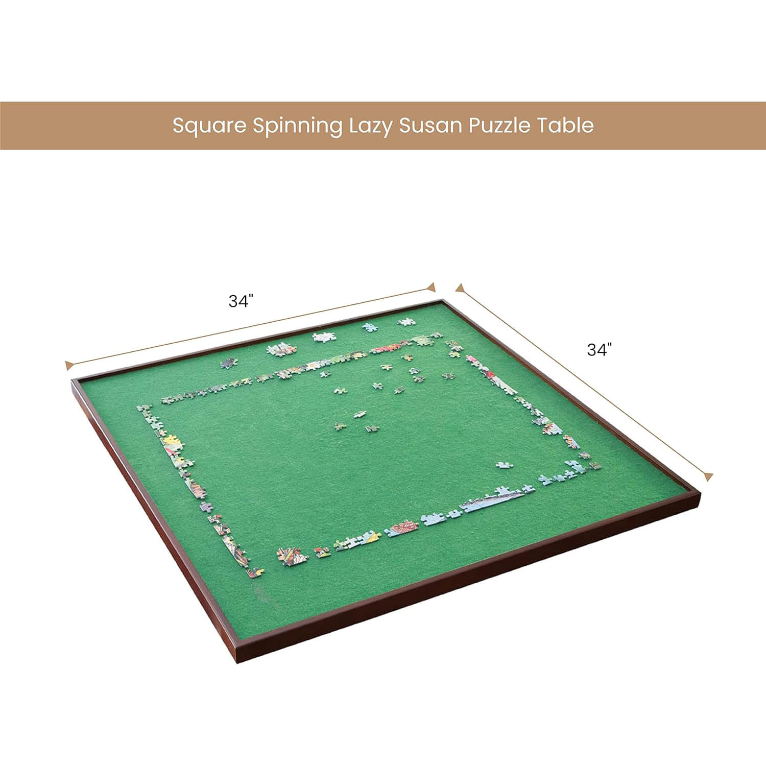 PT004 Square Spinning Lazy Susan Puzzle Table 