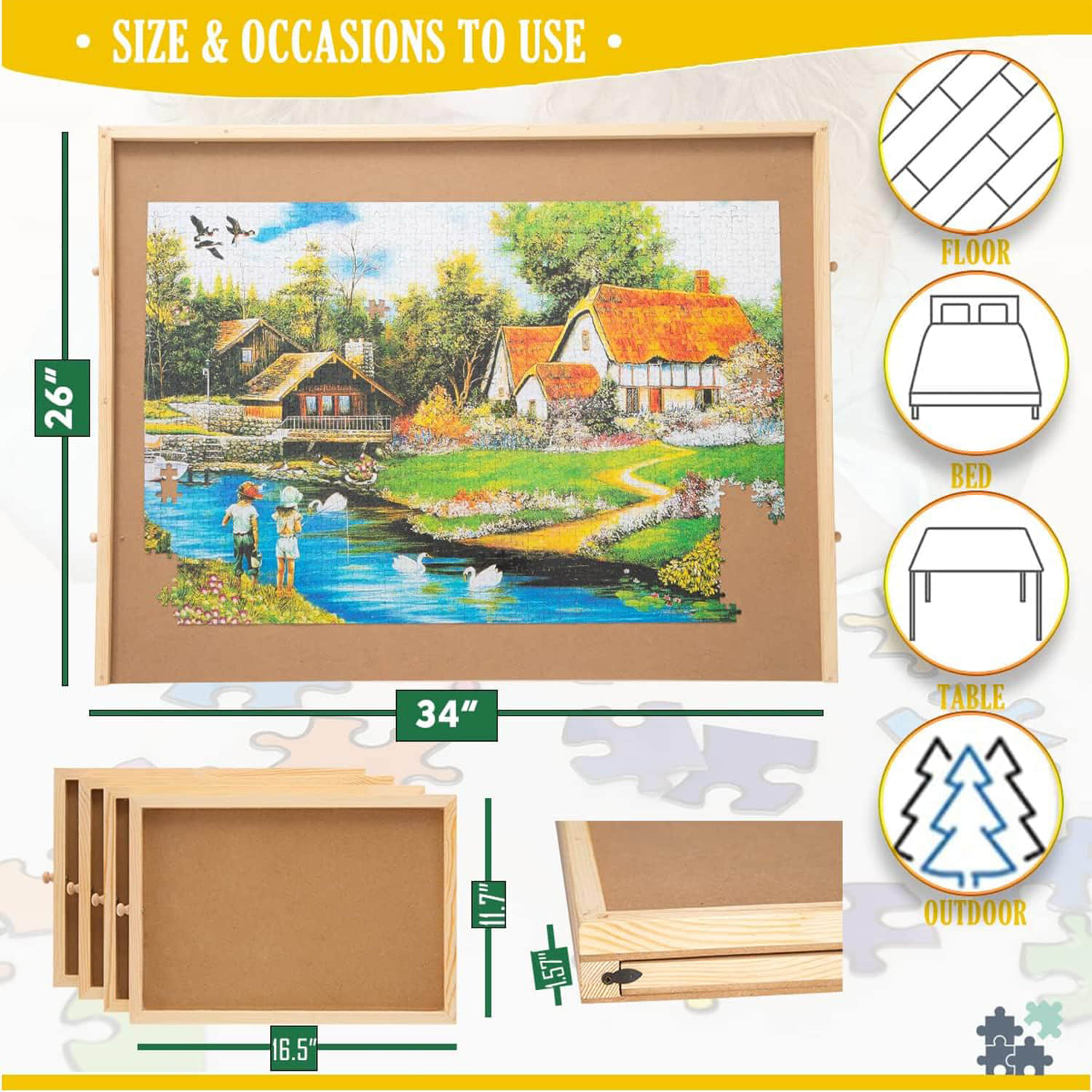 PT001 Wooden Jigsaw Puzzle Board