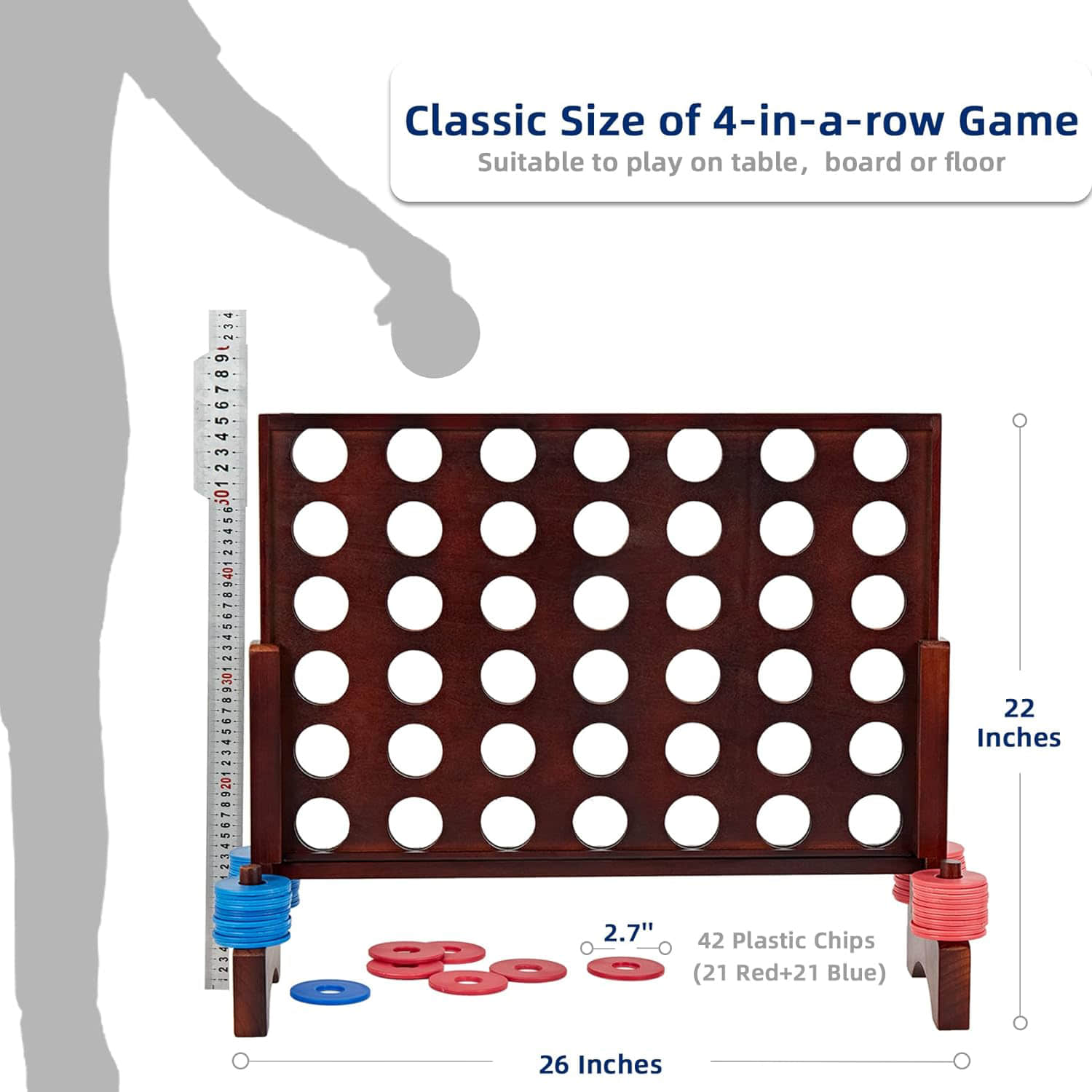OG001  Giant Wooden 4 in A Row Game