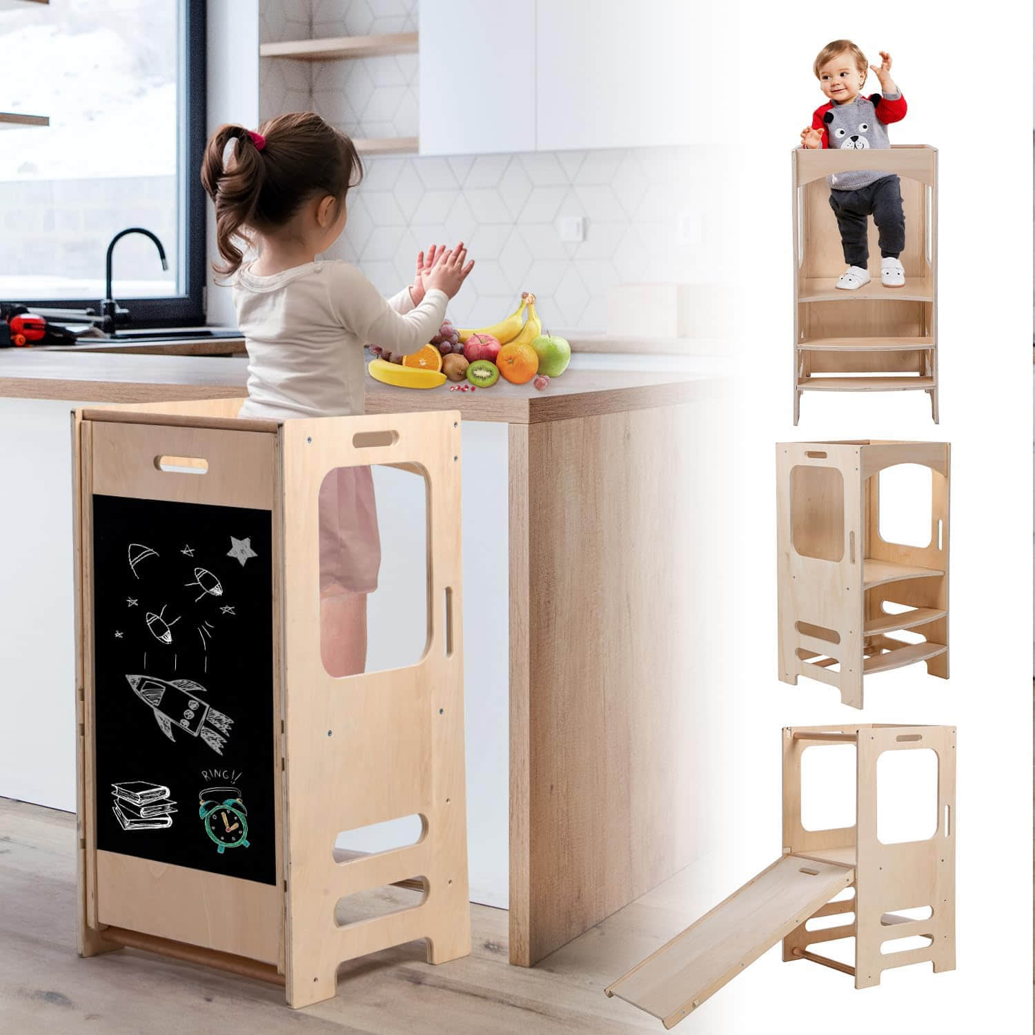 wf002 Kids Kitchen Step Stool