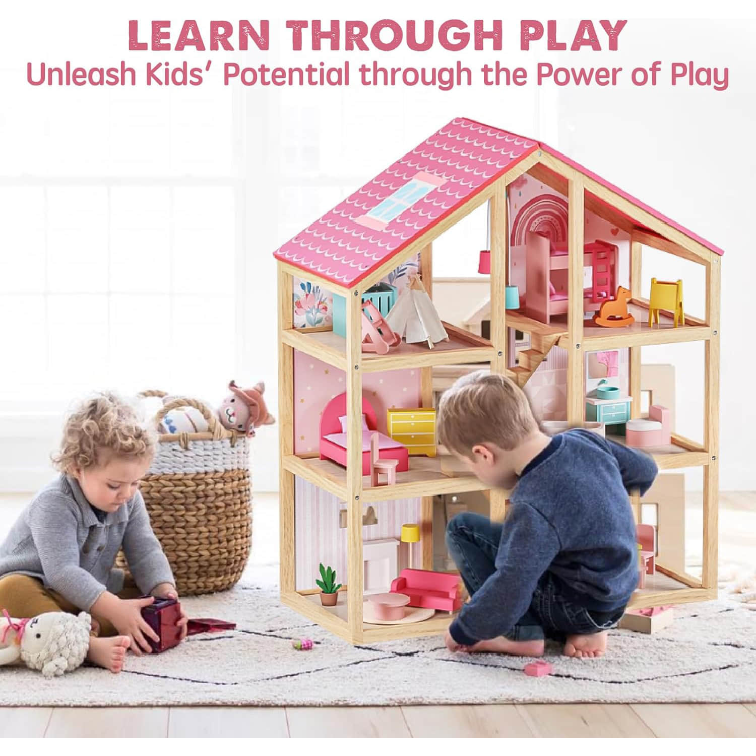 dh007 Wooden Dollhouse