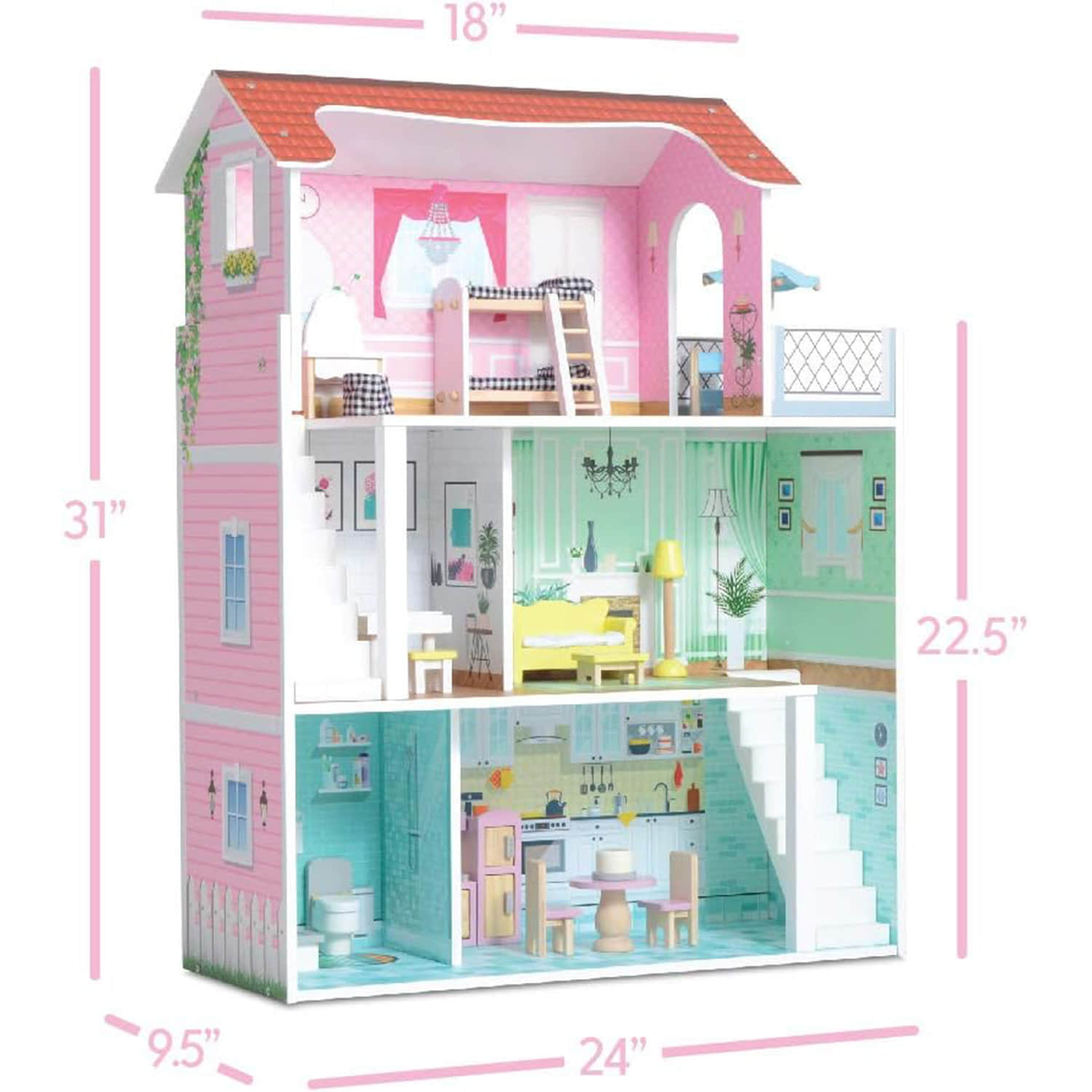 dh005 Wooden Dollhouse 