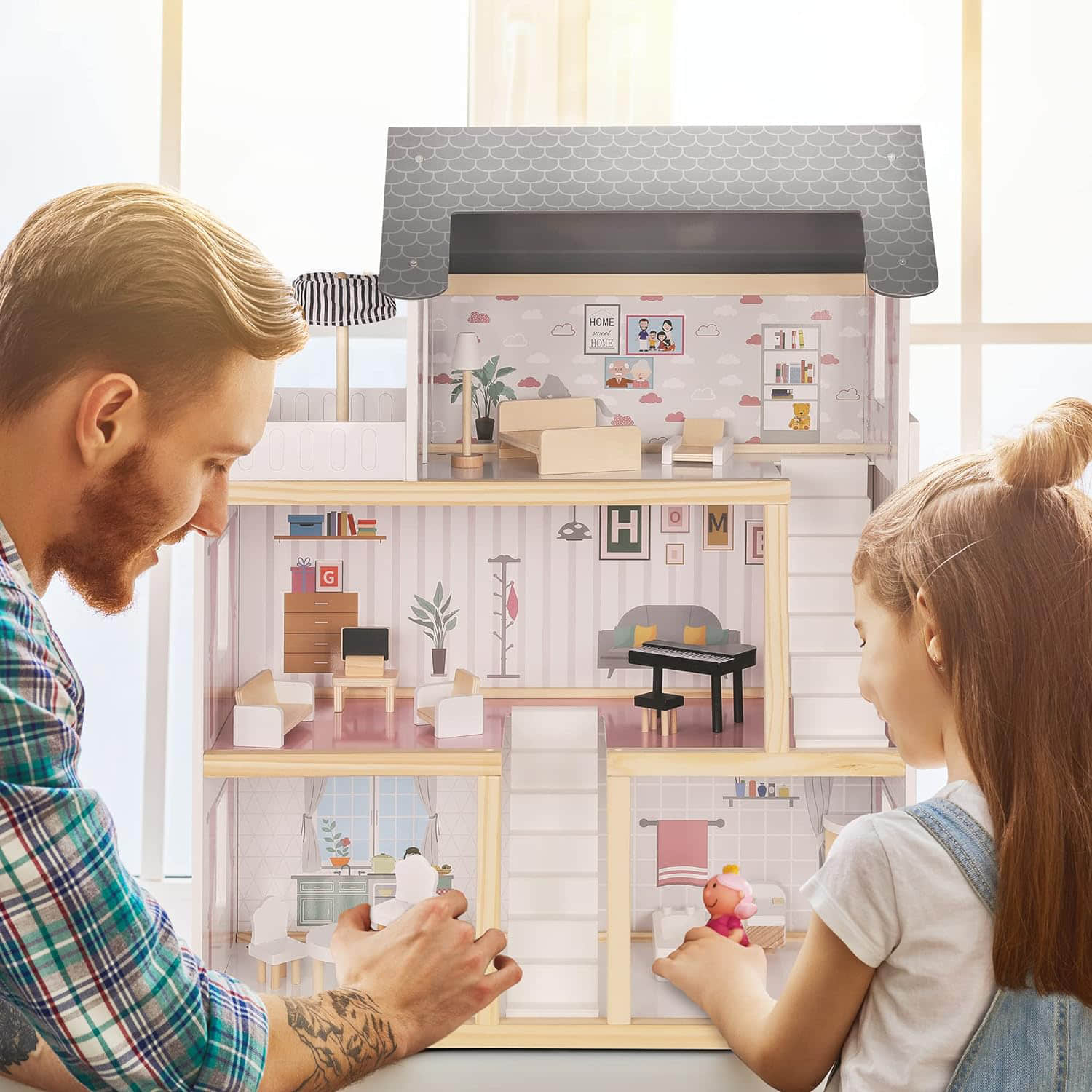 dh004 Wooden Dollhouse 