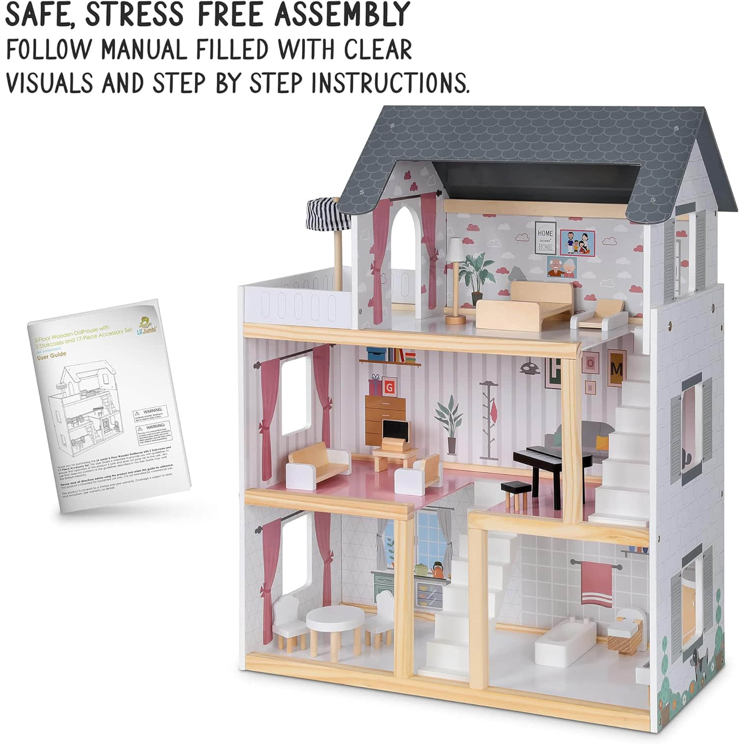 dh004 Wooden Dollhouse 