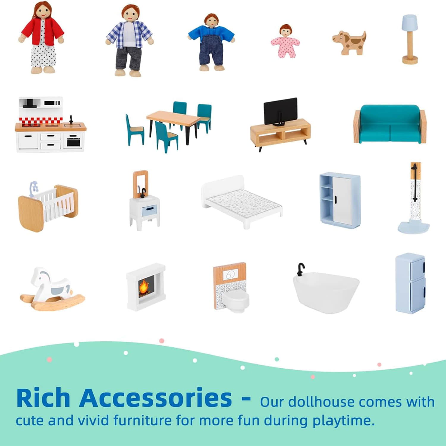 dh001 Wooden Dollhouse 