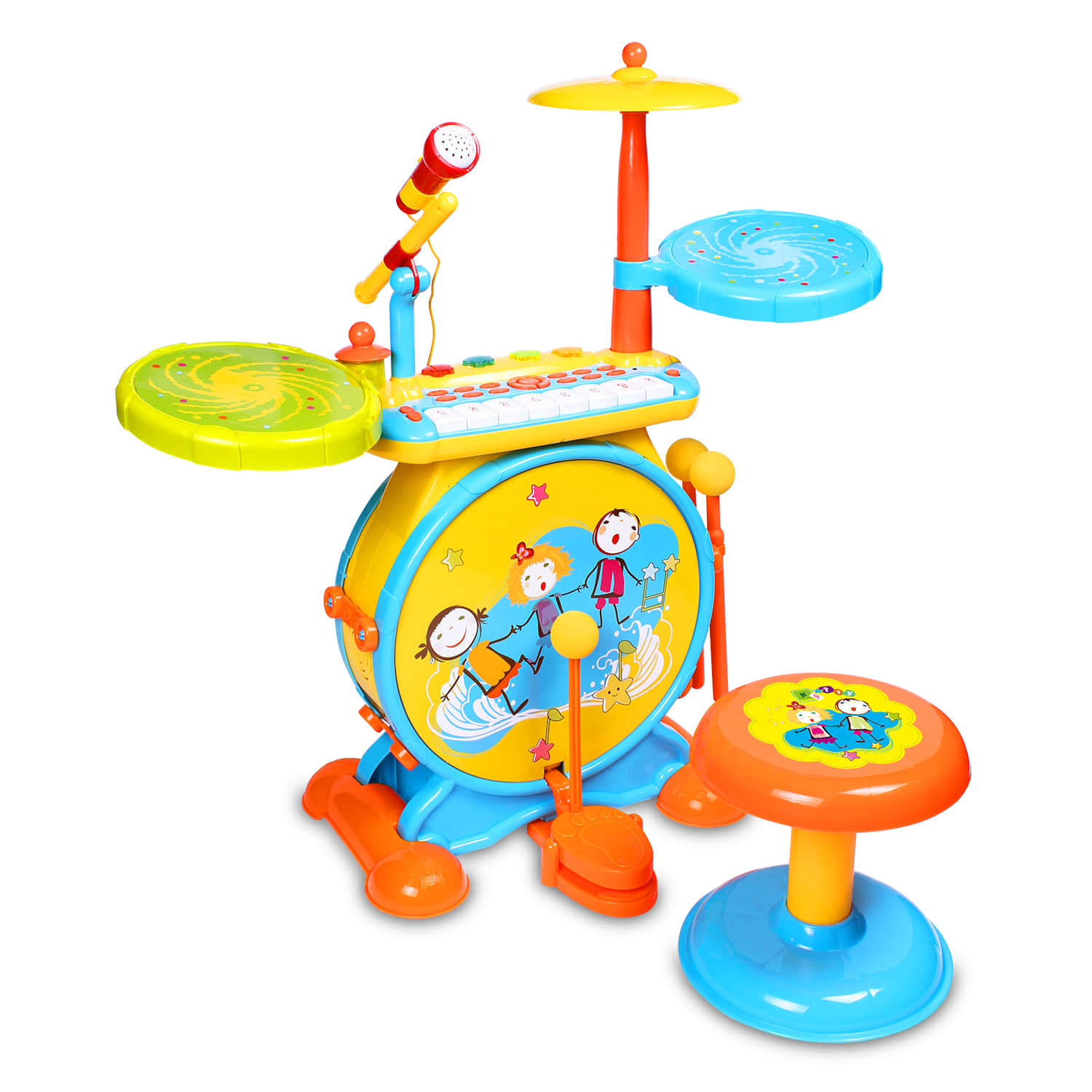 Rock Drum With Keyboard Set